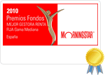 Premio Fondos 2010. Mejor Gestora Renta Fija Gama Mediana