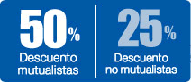 50% de descuento para mutualistas, 25% de descuento para no mutualistas