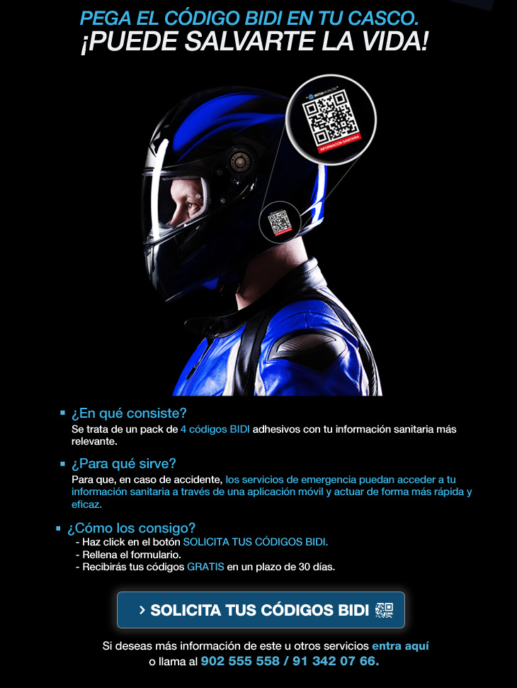 Pega el código BIDI en tu casco. ¡Puede salvarte la vida!